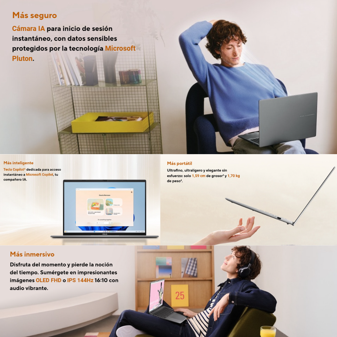 ASUS Vivobook M3607HA – Ryzen 9 • 16GB • 1TB SSD • Pantalla 144Hz