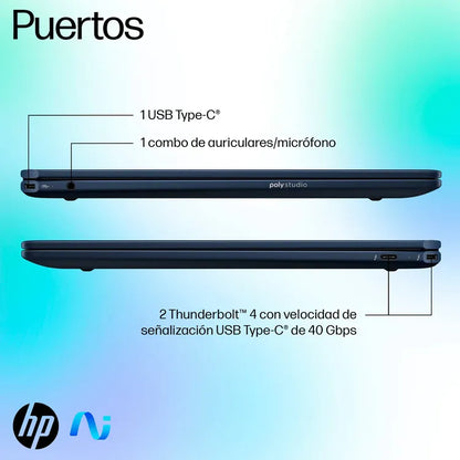 Computador Portátil 2 en 1 HP OmniBook Ultra Flip 14" Pulgadas Fh0000la - Intel Core Ultra 7 - RAM 32GB - Disco SSD 2TB - Azul