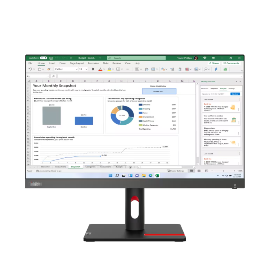 Monitor Thinkvision Lenovo S22i 30 21.5 Pulgadas Base Fija