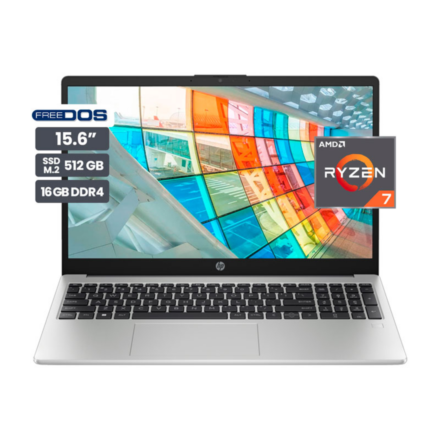 HP 255 G10 - AMD RYZEN 7 7730U - 16GB DDR4 - 512GB SSD - PANTALLA 15.6" HD