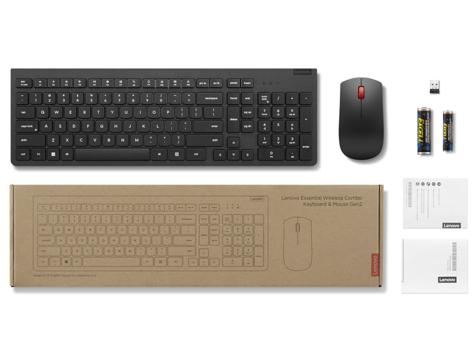 COMBO TECLADO Y MOUSE LENOVO INALAMBRICOS